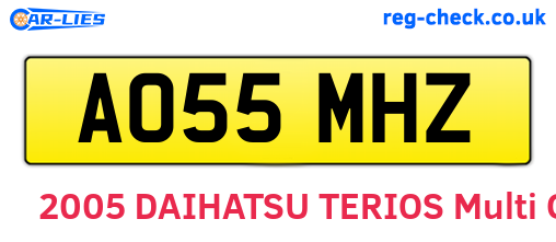 AO55MHZ are the vehicle registration plates.