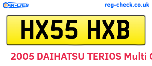 HX55HXB are the vehicle registration plates.