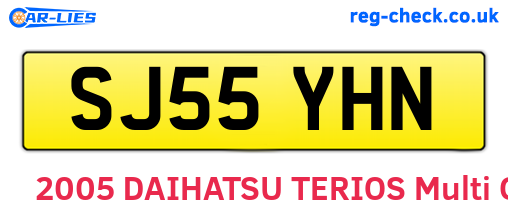SJ55YHN are the vehicle registration plates.