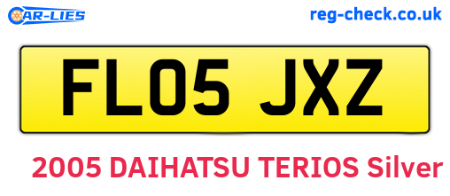 FL05JXZ are the vehicle registration plates.
