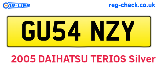 GU54NZY are the vehicle registration plates.