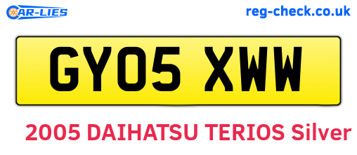 GY05XWW are the vehicle registration plates.