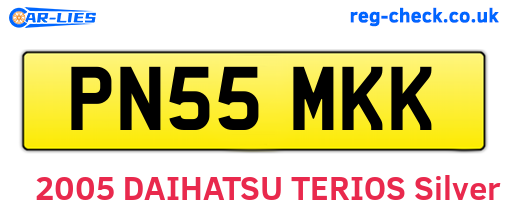 PN55MKK are the vehicle registration plates.