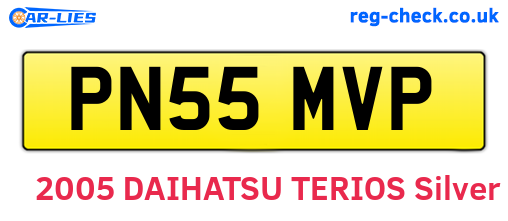 PN55MVP are the vehicle registration plates.