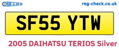 SF55YTW are the vehicle registration plates.