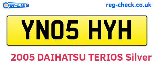 YN05HYH are the vehicle registration plates.