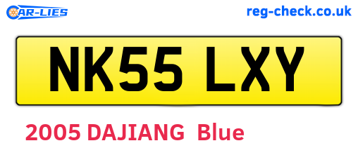NK55LXY are the vehicle registration plates.