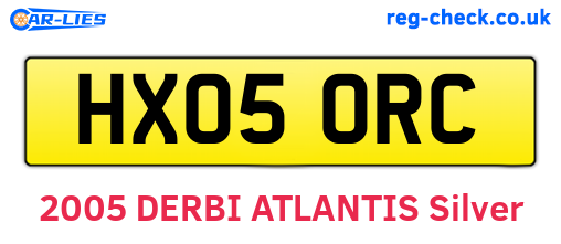 HX05ORC are the vehicle registration plates.