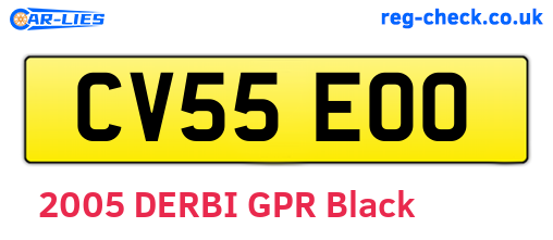 CV55EOO are the vehicle registration plates.