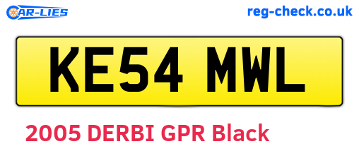 KE54MWL are the vehicle registration plates.