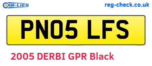 PN05LFS are the vehicle registration plates.