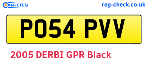 PO54PVV are the vehicle registration plates.