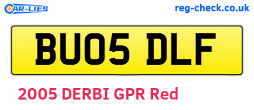 BU05DLF are the vehicle registration plates.
