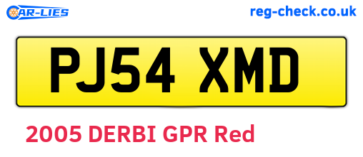 PJ54XMD are the vehicle registration plates.