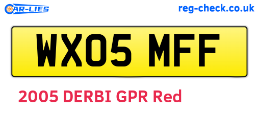 WX05MFF are the vehicle registration plates.