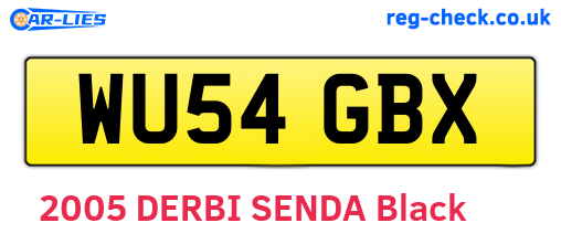 WU54GBX are the vehicle registration plates.