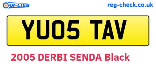 YU05TAV are the vehicle registration plates.