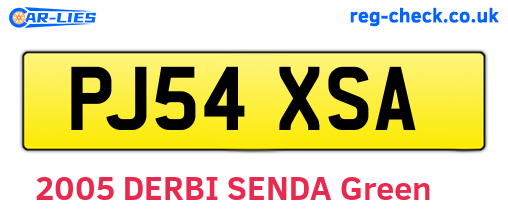 PJ54XSA are the vehicle registration plates.