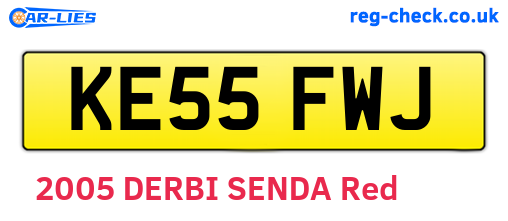 KE55FWJ are the vehicle registration plates.