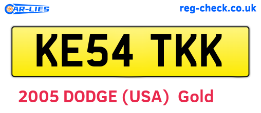 KE54TKK are the vehicle registration plates.