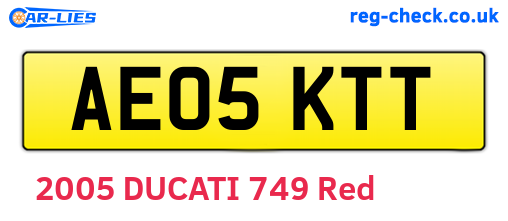 AE05KTT are the vehicle registration plates.