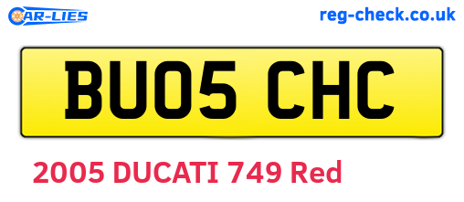 BU05CHC are the vehicle registration plates.