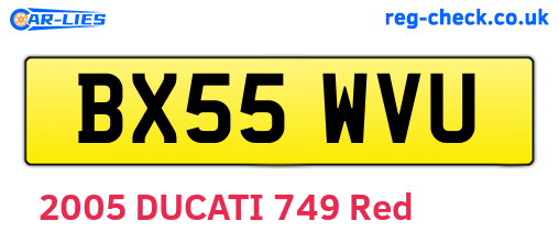 BX55WVU are the vehicle registration plates.