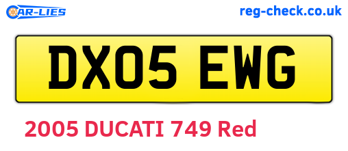 DX05EWG are the vehicle registration plates.