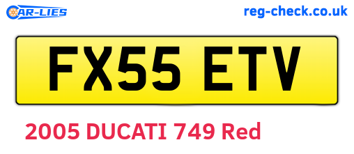 FX55ETV are the vehicle registration plates.