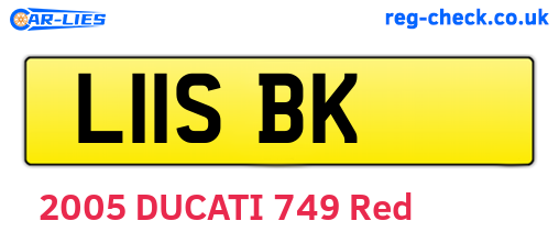 L11SBK are the vehicle registration plates.