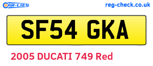SF54GKA are the vehicle registration plates.