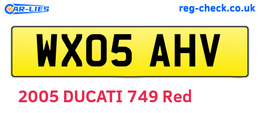 WX05AHV are the vehicle registration plates.