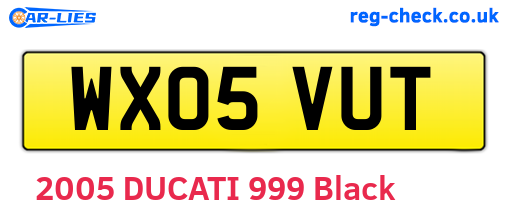 WX05VUT are the vehicle registration plates.