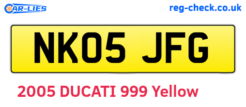 NK05JFG are the vehicle registration plates.