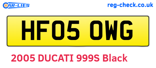 HF05OWG are the vehicle registration plates.