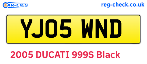 YJ05WND are the vehicle registration plates.