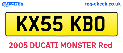 KX55KBO are the vehicle registration plates.