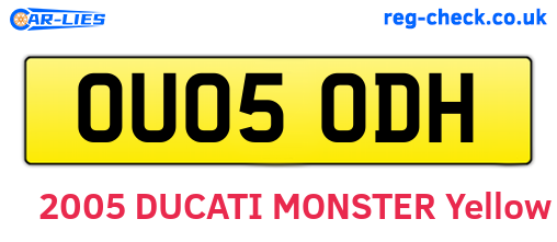 OU05ODH are the vehicle registration plates.