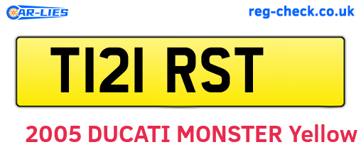 T121RST are the vehicle registration plates.