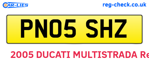 PN05SHZ are the vehicle registration plates.