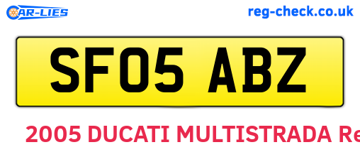 SF05ABZ are the vehicle registration plates.