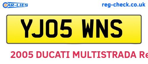 YJ05WNS are the vehicle registration plates.
