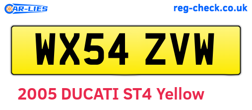 WX54ZVW are the vehicle registration plates.
