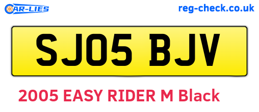 SJ05BJV are the vehicle registration plates.