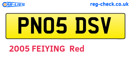 PN05DSV are the vehicle registration plates.