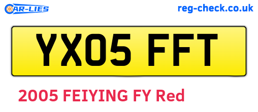 YX05FFT are the vehicle registration plates.