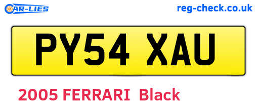 PY54XAU are the vehicle registration plates.