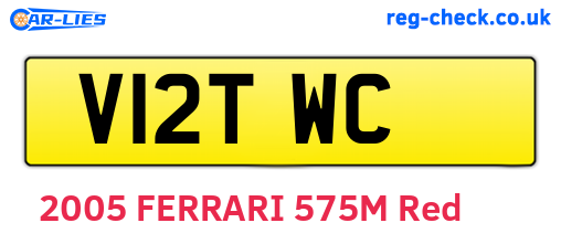 V12TWC are the vehicle registration plates.