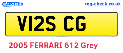 V12SCG are the vehicle registration plates.