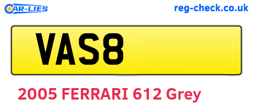 VAS8 are the vehicle registration plates.